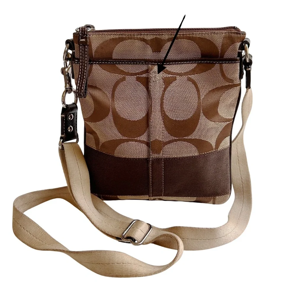 Coach Signature Monogram Canvas Crossbody Bag